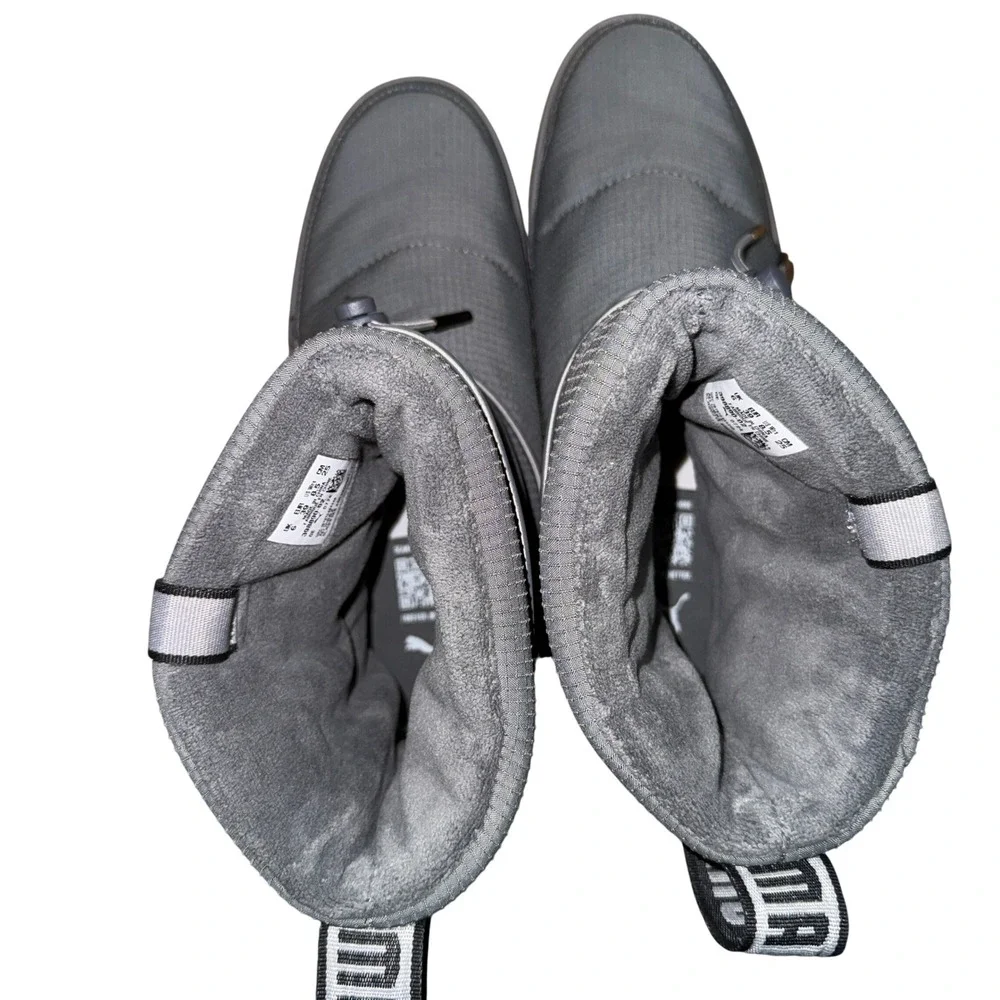 Puma Snowbae Winter Boots Womens 8.5 Pre-Owned Snow Boots Grey Leopard 398890-02